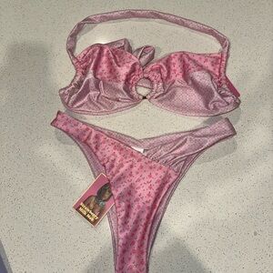 Strawberry Milk Mob Pink Patterned Bikini